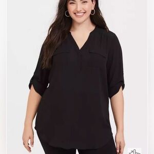 Torrid Harper Georgette Pullover 3/4 Sleeve Tunic Blouse Size 4X NWOT